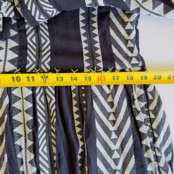 Maeve Dominique Tunic Dress Size XS Petite Tribal Boho Black White Anthro - Picture 13 of 16